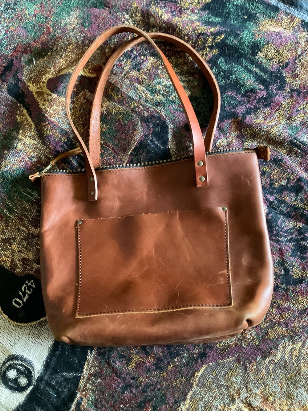 Portland Leather Goods Women’s Classic Leather Tote Bag in Brown - Picture 3 of 8